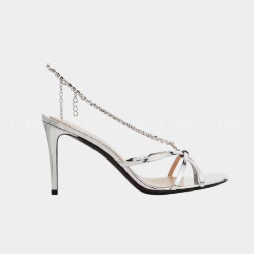 Gucci Summer 2025 New 스틸레토 크리스탈 체인 샌들