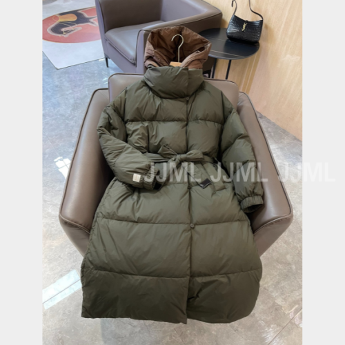 막스마라 스트랩 롱 패딩 카키
