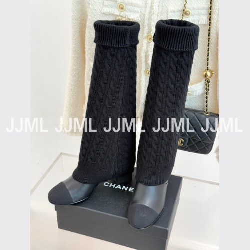 샤넬 투웨이 니트 부츠 블랙