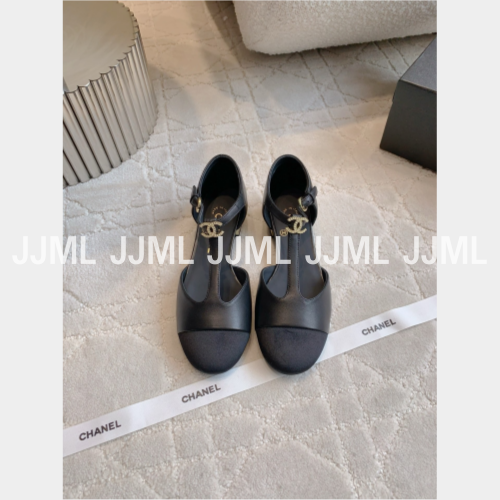 샤넬 투톤 앵클 메리제인 슈즈 블랙
