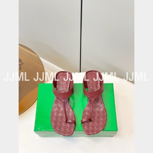 보테가베네타 리비아 인트레치아소 T스트랩 샌들 레드