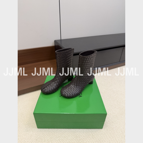 보테가베네타 체리 인트레치아토 앵클 부츠 브라운