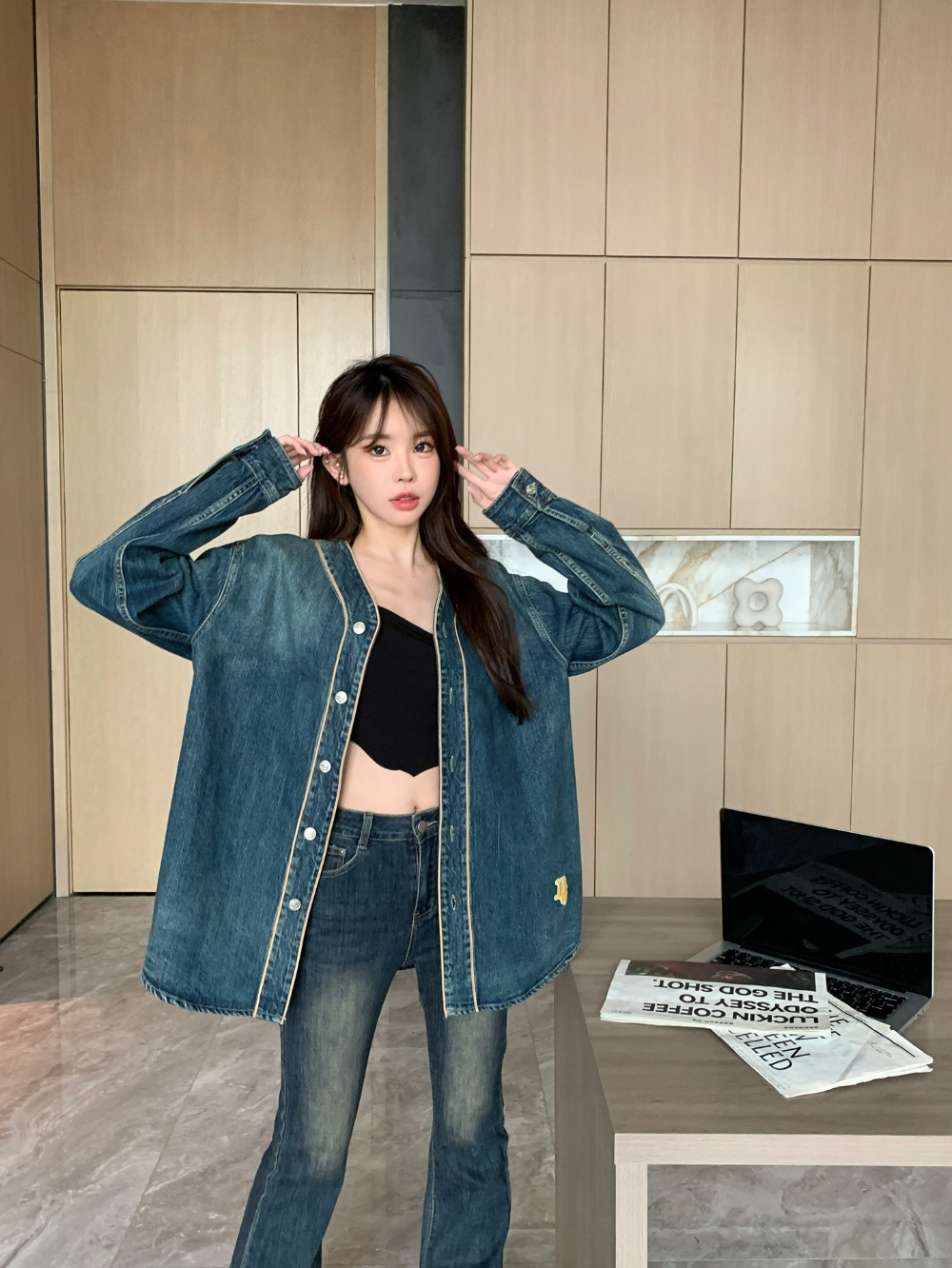 재킷 모델 착용 이미지-S160L7