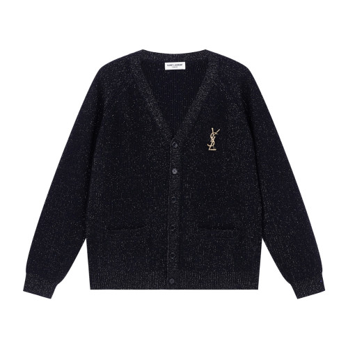 입생로랑 YSL 실버 울 가디건 [블랙]
