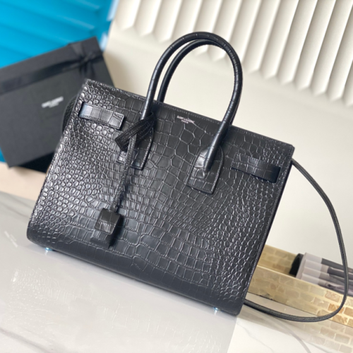 입생로랑 삭드쥬르백 크로커다일 32cm 324823 [블랙]