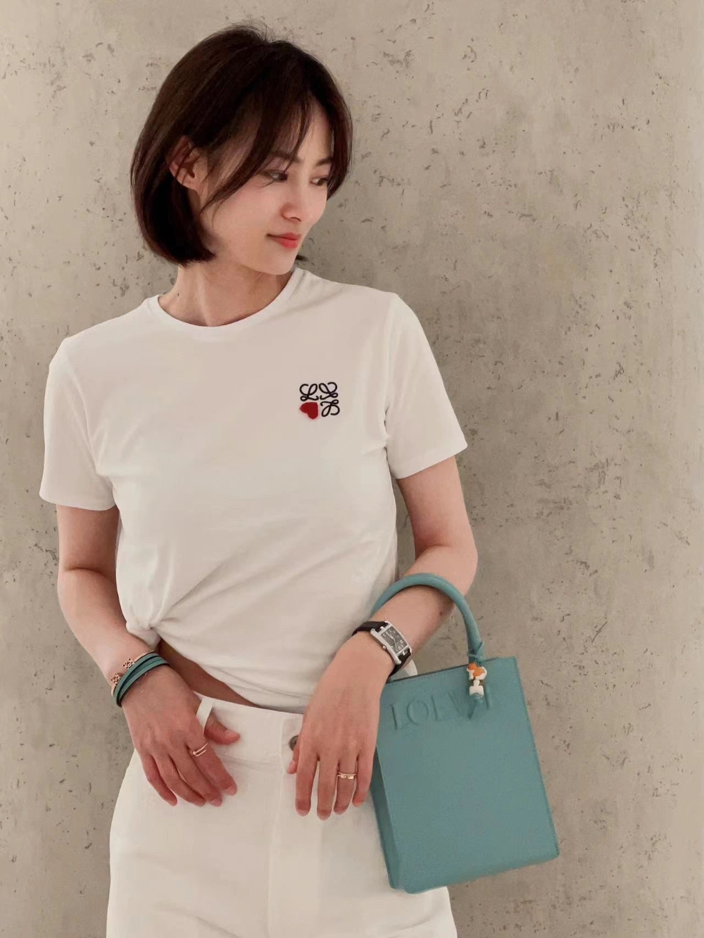 반팔 티셔츠 모델 착용 이미지-S1166L8