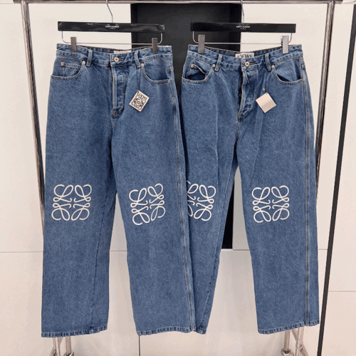 로에베 아나그램 프린팅 데님 팬츠
