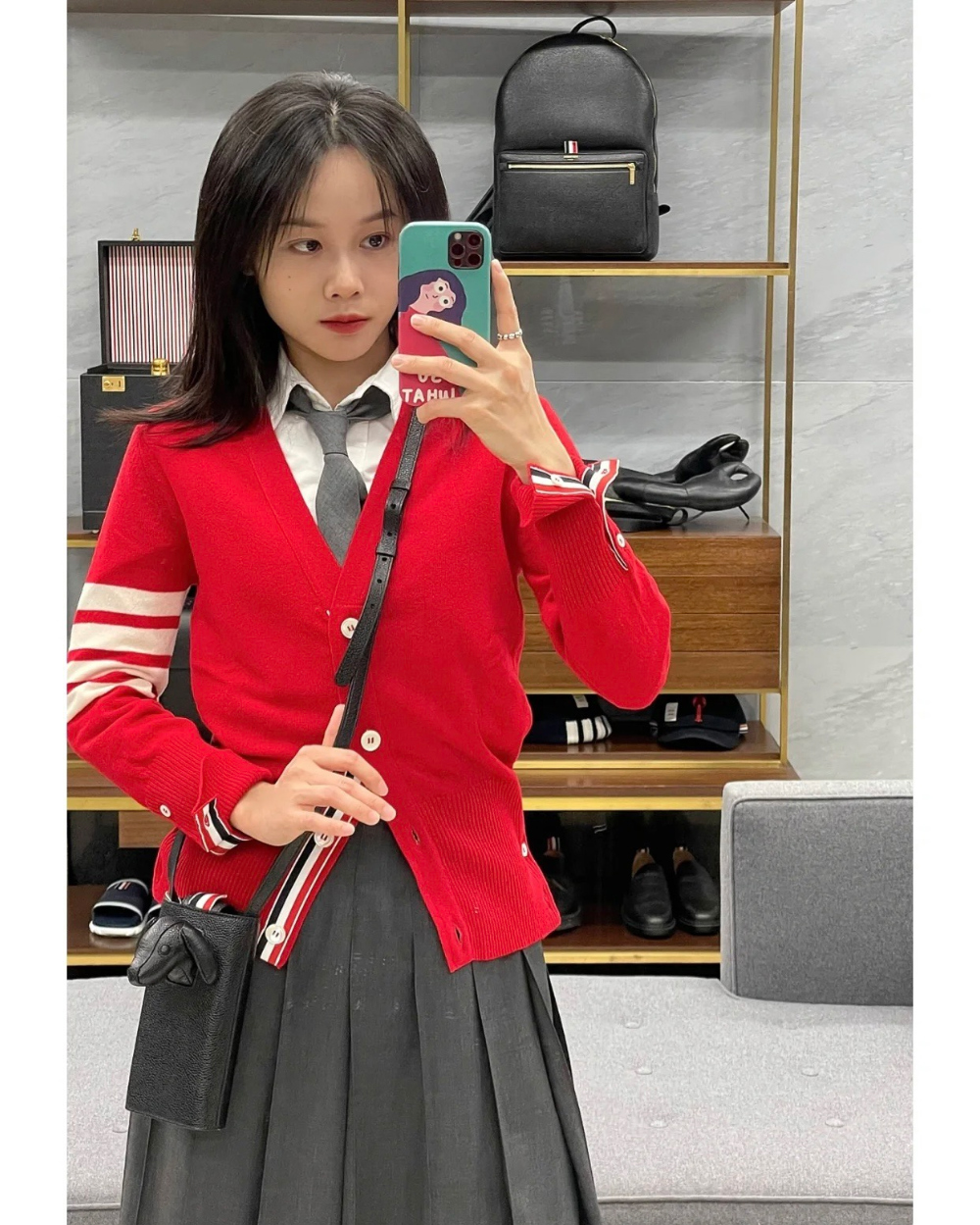 카디건 모델 착용 이미지-S13L9