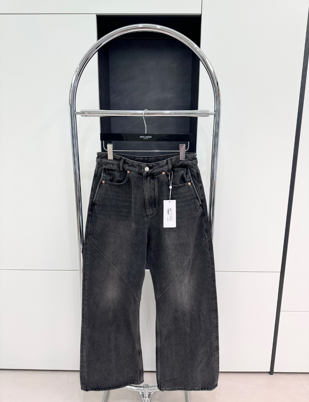 멜빵 스커트/바지 차콜 색상 이미지-S37L17