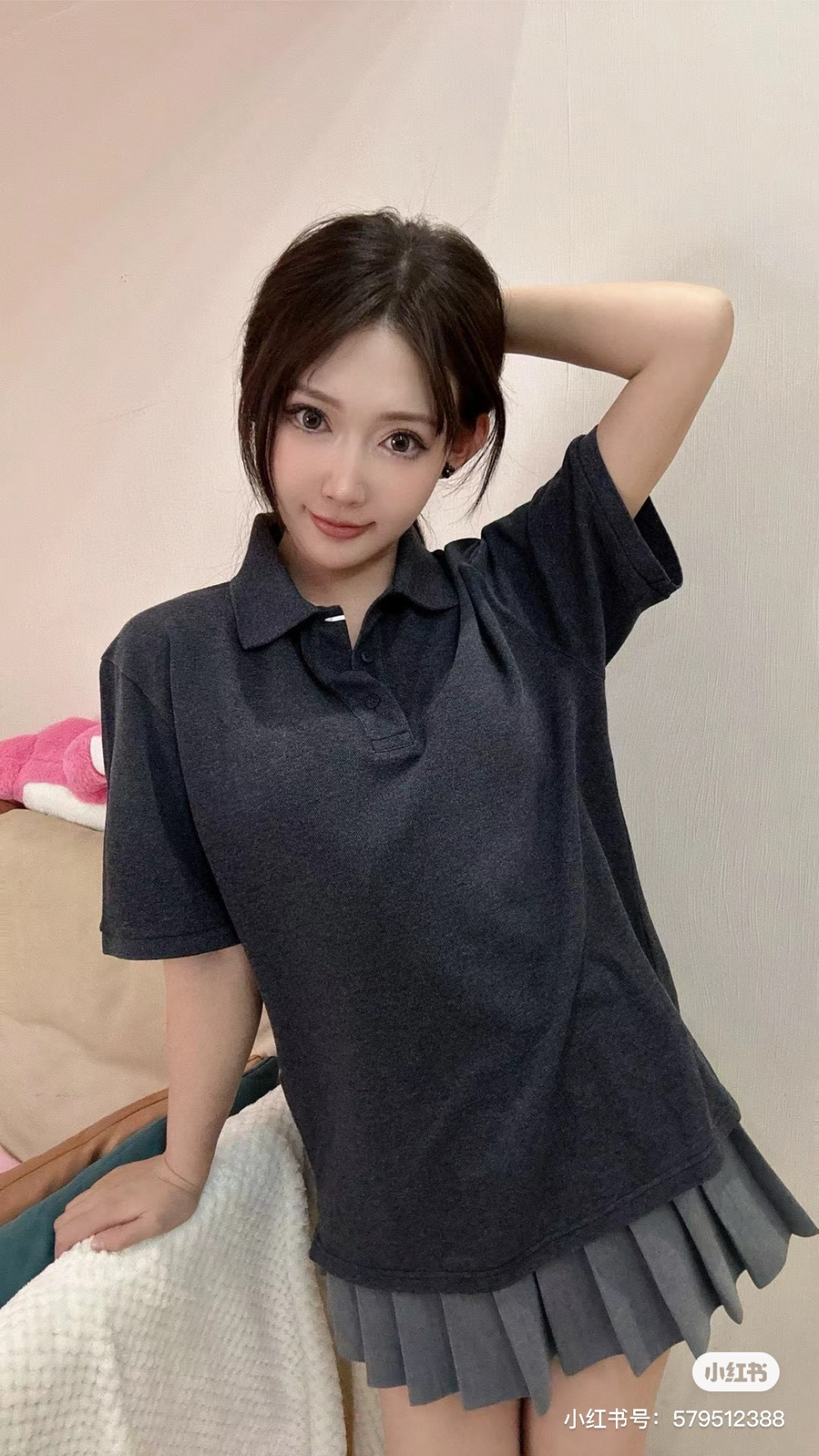 반팔 티셔츠 모델 착용 이미지-S593L5