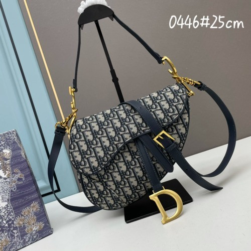 디올 오블리크 새들백 25cm [블루]