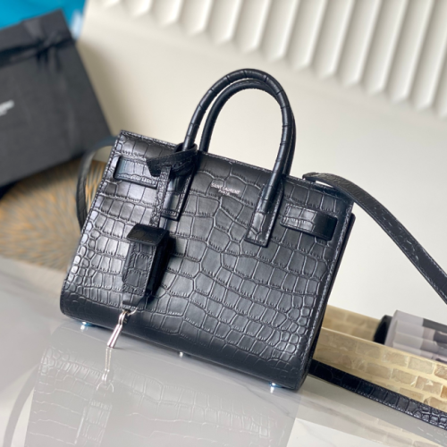 입생로랑 삭드쥬르백 크로커다일 22cm 340778 [블랙]