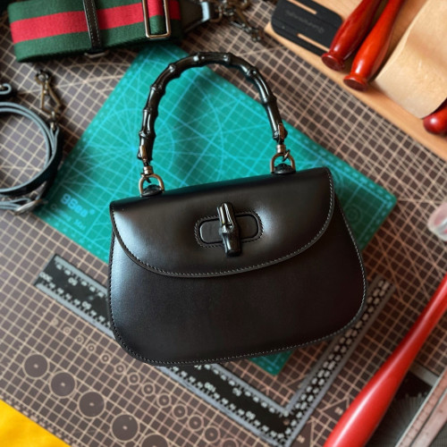 구찌 뱀부 1947 스몰 탑 핸들백 [블랙] 675797 10ODP 1060