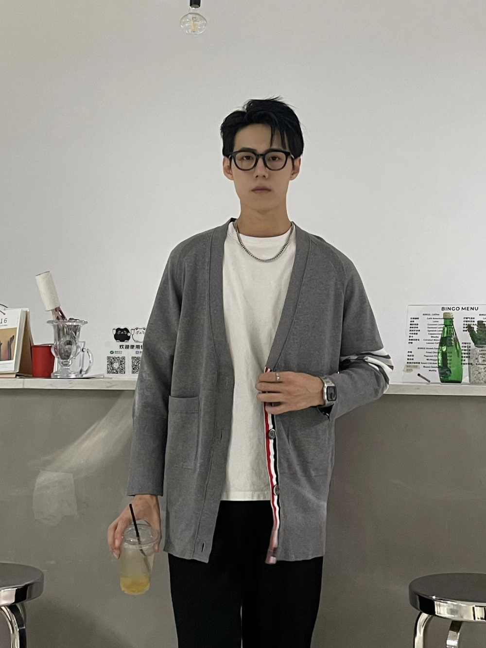코트 모델 착용 이미지-S916L20