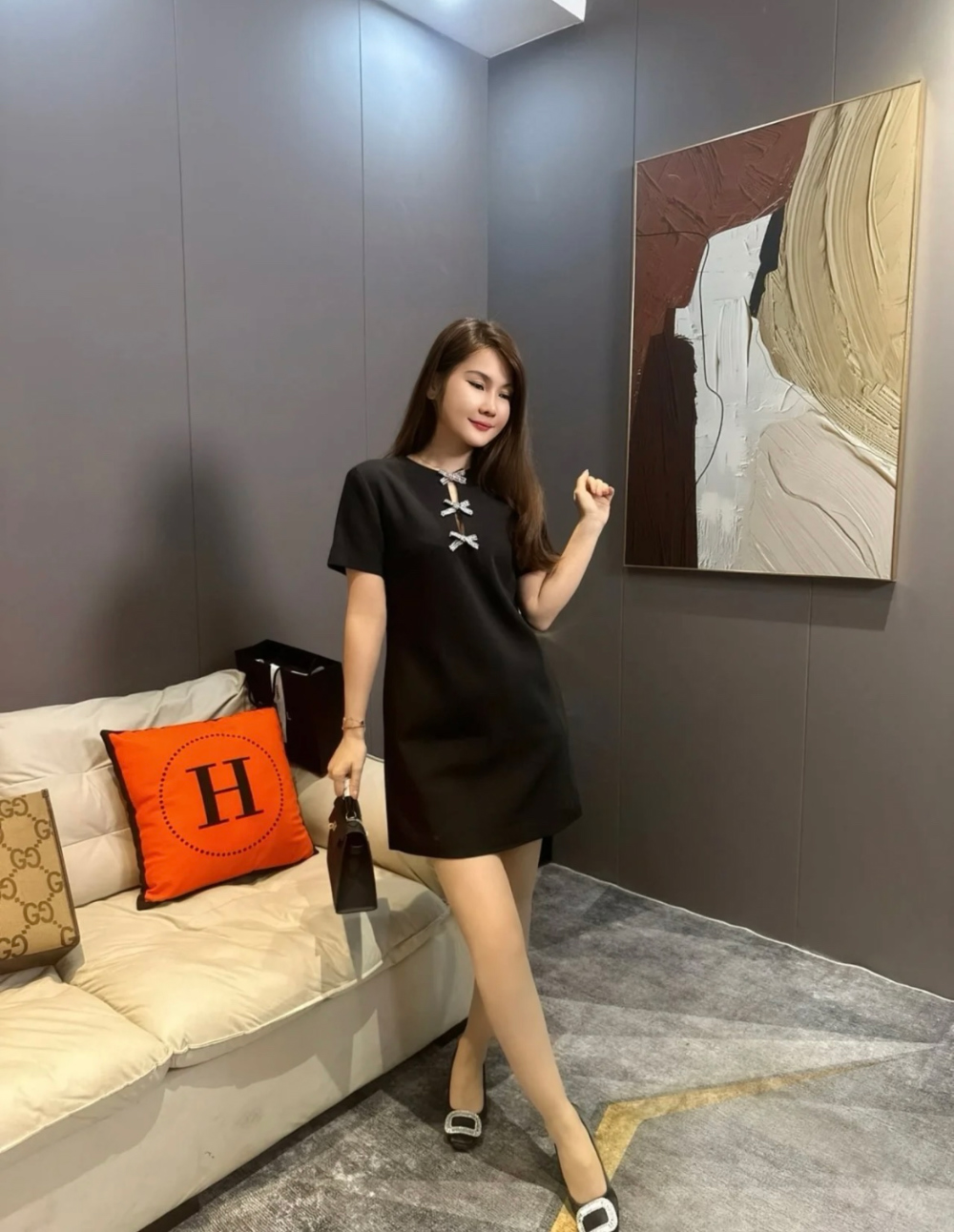 반팔 티셔츠 모델 착용 이미지-S15L11