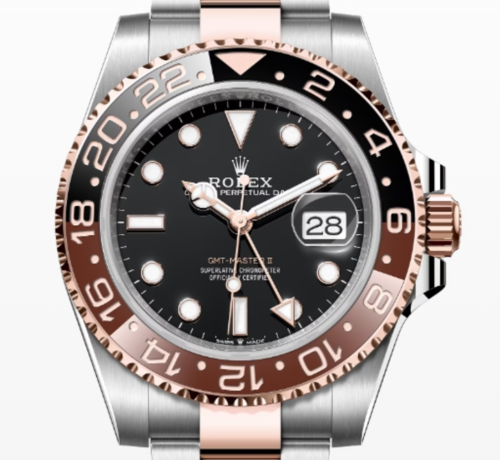 로렉스 GMT-마스터 [로즈골드콤비오이스터] [블랙,레드] [루트비어] [40mm]
