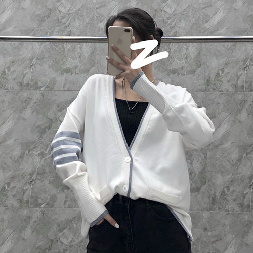 톰브라운 남여공용 가디건 [화이트] TB26